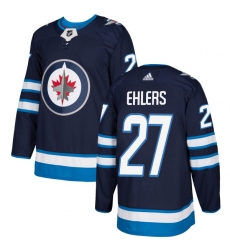 Men's Adidas Winnipeg Jets #27 Nikolaj Ehlers Premier Navy Blue Home NHL Jersey