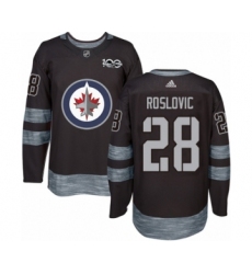 Men's Adidas Winnipeg Jets #28 Jack Roslovic Authentic Black 1917-2017 100th Anniversary NHL Jersey
