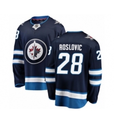 Men's Winnipeg Jets #28 Jack Roslovic Fanatics Branded Navy Blue Home Breakaway NHL Jersey