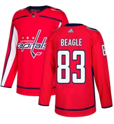 Youth Adidas Washington Capitals #83 Jay Beagle Authentic Red Home NHL Jersey