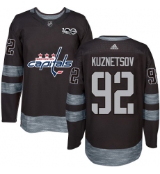Men's Adidas Washington Capitals #92 Evgeny Kuznetsov Premier Black 1917-2017 100th Anniversary NHL Jersey