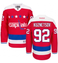 Women's Reebok Washington Capitals #92 Evgeny Kuznetsov Premier Red Third NHL Jersey