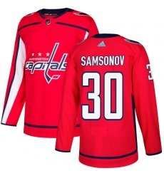 Men's Adidas Washington Capitals #30 Ilya Samsonov Authentic Red Home NHL Jersey
