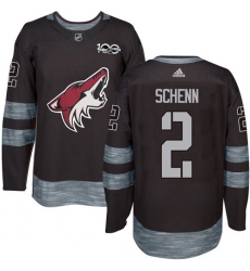 Men's Adidas Arizona Coyotes #2 Luke Schenn Authentic Black 1917-2017 100th Anniversary NHL Jersey