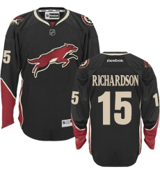 Men's Reebok Arizona Coyotes #15 Brad Richardson Authentic Black Third NHL Jersey