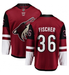 Men's Arizona Coyotes #36 Christian Fischer Fanatics Branded Burgundy Red Home Breakaway NHL Jersey