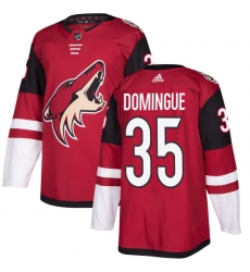 Men's Adidas Arizona Coyotes #35 Louis Domingue Premier Burgundy Red Home NHL Jersey