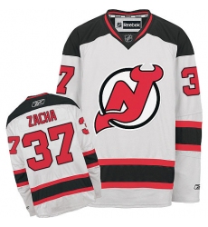 Men's Reebok New Jersey Devils #37 Pavel Zacha Authentic White Away NHL Jersey