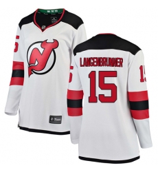 Women's New Jersey Devils #15 Jamie Langenbrunner Fanatics Branded White Away Breakaway NHL Jersey