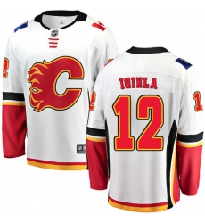 Men's Calgary Flames #12 Jarome Iginla Fanatics Branded White Away Breakaway NHL Jersey