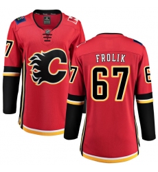 Women's Calgary Flames #67 Michael Frolik Fanatics Branded Red Home Breakaway NHL Jersey