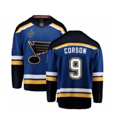 Youth St. Louis Blues #9 Shayne Corson Fanatics Branded Royal Blue Home Breakaway 2019 Stanley Cup Final Bound Hockey Jersey
