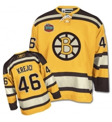 Youth Reebok Boston Bruins #46 David Krejci Authentic Gold Winter Classic NHL Jersey