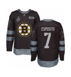 Men's Boston Bruins #7 Phil Esposito Authentic Black 1917-2017 100th Anniversary 2019 Stanley Cup Final Bound Hockey Jersey