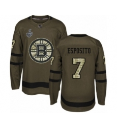 Men's Boston Bruins #7 Phil Esposito Authentic Green Salute to Service 2019 Stanley Cup Final Bound Hockey Jersey