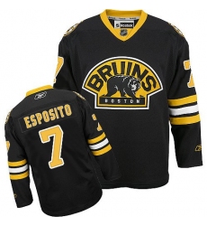Youth Reebok Boston Bruins #7 Phil Esposito Authentic Black Third NHL Jersey