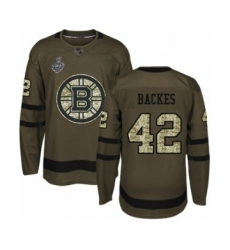 Youth Boston Bruins #42 David Backes Authentic Green Salute to Service 2019 Stanley Cup Final Bound Hockey Jersey