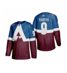 Men's Colorado Avalanche #9 Paul Kariya Authentic Burgundy  Blue 2020 Stadium Series Hockey Jersey