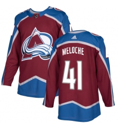 Men's Adidas Colorado Avalanche #41 Nicolas Meloche Authentic Burgundy Red Home NHL Jersey