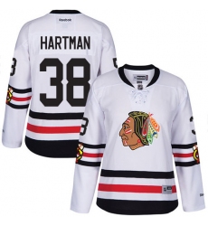 Women's Reebok Chicago Blackhawks #38 Ryan Hartman Premier White 2017 Winter Classic NHL Jersey