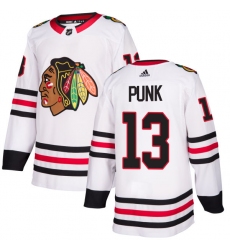 Youth Adidas Chicago Blackhawks #13 CM Punk Authentic White Away NHL Jersey