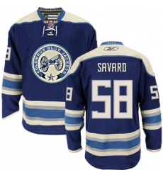 Men's Reebok Columbus Blue Jackets #58 David Savard Authentic Navy Blue Third NHL Jersey
