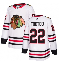 Youth Adidas Chicago Blackhawks #22 Jordin Tootoo Authentic White Away NHL Jersey