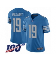 Men's Detroit Lions #19 Kenny Golladay Blue Team Color Vapor Untouchable Limited Player 100th Season Football Jersey