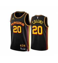 Men's Atlanta Hawks #20 John Collins 2022-23 Black Statement Edition Stitched Jersey
