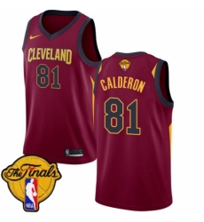 Youth Nike Cleveland Cavaliers #81 Jose Calderon Swingman Maroon 2018 NBA Finals Bound NBA Jersey - Icon Edition