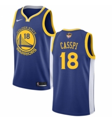 Men's Nike Golden State Warriors #18 Omri Casspi Swingman Royal Blue Road 2018 NBA Finals Bound NBA Jersey - Icon Edition