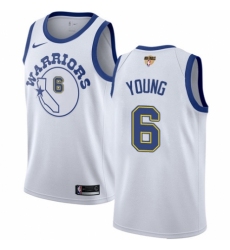 Women's Nike Golden State Warriors #6 Nick Young Swingman White Hardwood Classics 2018 NBA Finals Bound NBA Jersey