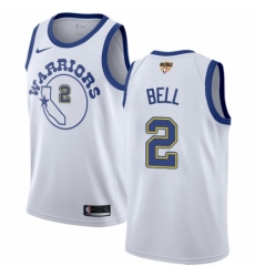 Women's Nike Golden State Warriors #2 Jordan Bell Swingman White Hardwood Classics 2018 NBA Finals Bound NBA Jersey