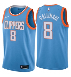 Men's Nike Los Angeles Clippers #8 Danilo Gallinari Swingman Blue NBA Jersey - City Edition