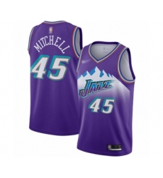 Women's Utah Jazz #45 Donovan Mitchell Swingman Purple Hardwood Classics Basketball Jersey