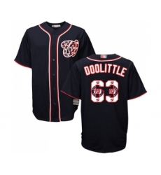 Men's Washington Nationals #63 Sean Doolittle Authentic Navy Blue Team Logo Fashion Cool Base Baseball Jersey