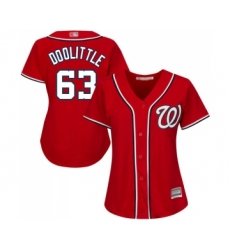 Women's Washington Nationals #63 Sean Doolittle Replica Red Alternate 1 Cool Base Baseball Jersey