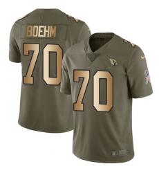 Men's Nike Arizona Cardinals #70 Evan Boehm Limited Olive/Gold 2017 Salute to Service NFL Jersey