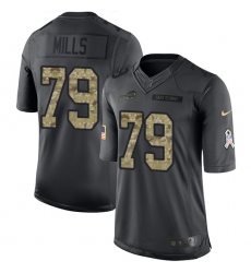 Men's Nike Buffalo Bills #79 Jordan Mills Limited Black 2016 Salute to Service NFL Jersey