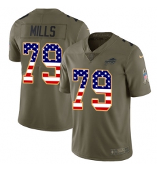 Men's Nike Buffalo Bills #79 Jordan Mills Limited Olive/USA Flag 2017 Salute to Service NFL Jersey