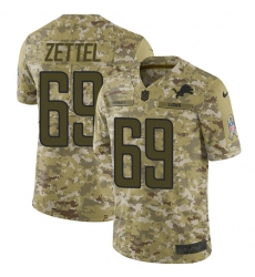 Men's Nike Detroit Lions #69 Anthony Zettel Limited Camo 2018 Salute to Service NFL Jersey