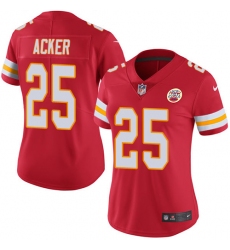 Women's Nike Kansas City Chiefs #25 Kenneth Acker Red Team Color Vapor Untouchable Limited Player NFL Jersey