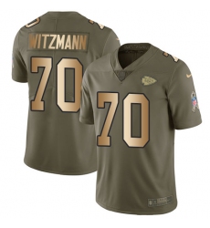 Youth Nike Kansas City Chiefs #70 Bryan Witzmann Limited Olive/Gold 2017 Salute to Service NFL Jersey