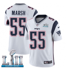 Men's Nike New England Patriots #55 Cassius Marsh White Vapor Untouchable Limited Player Super Bowl LII NFL Jersey
