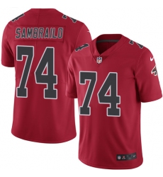 Men's Nike Atlanta Falcons #74 Ty Sambrailo Elite Red Rush Vapor Untouchable NFL Jersey