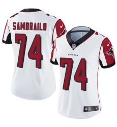 Women's Nike Atlanta Falcons #74 Ty Sambrailo White Vapor Untouchable Elite Player NFL Jersey