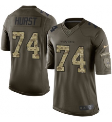 Men's Nike Baltimore Ravens #74 James Hurst Elite Green Salute to Service NFL Jersey