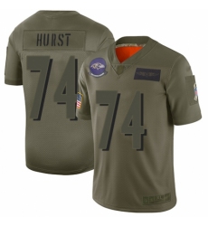 Women's Baltimore Ravens #74 James Hurst Limited Camo 2019 Salute to Service Football Jersey