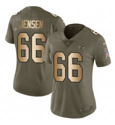 Women's Nike Baltimore Ravens #66 Ryan Jensen Limited Olive/Gold Salute to Service NFL Jersey