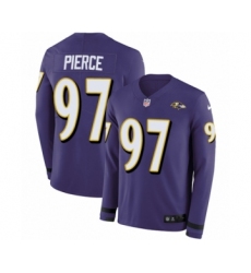Youth Nike Baltimore Ravens #97 Michael Pierce Limited Purple Therma Long Sleeve NFL Jersey